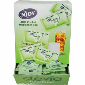 Njoy Green Stevia Sugar Substitute - Natural Sweetener - 400 Pack - Condiments