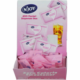 Njoy Pink Saccharin Packets - 0.040 oz (1.1 g) - 400/Box - Condiments