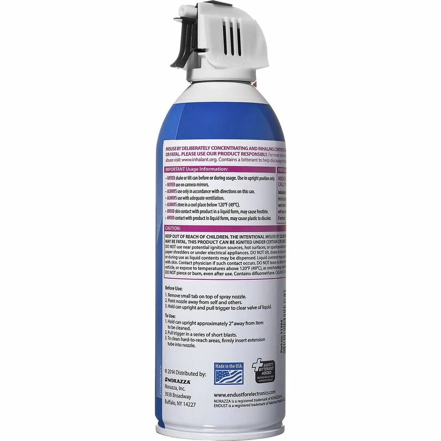 Norazza Multipurpose Duster: 10 oz Blue - 12 Pack - Electronics Cleaning Supplies