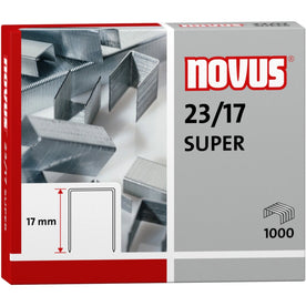Novus 23/17 Super Heavy Duty Staples - 43/64’’ Leg - Steel - 1000 / Carton - & Staple Removers