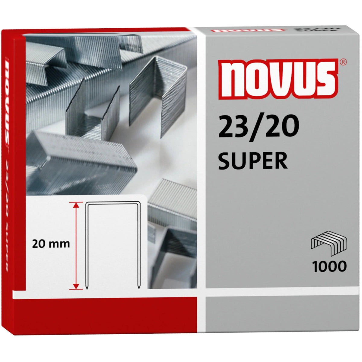 Novus 23/20 Super Heavy Duty Staples - 25/32’’ Leg - Silver - Steel - & Staple Removers