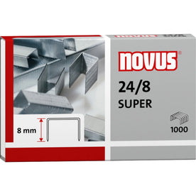 Novus 24/8 Super Premium Staples - 5/16’’ Leg - Steel - 1000 / Carton - & Staple Removers