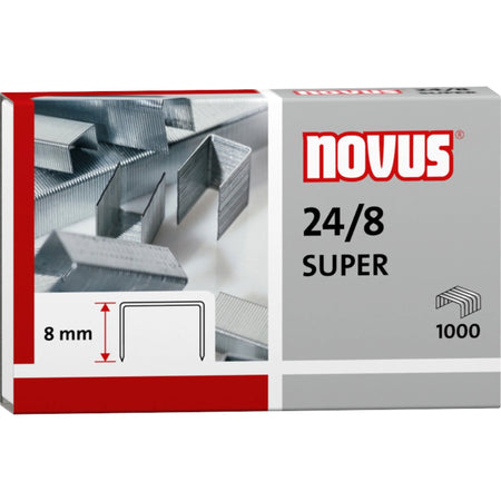 Novus 24/8 Super Premium Staples - 5/16’’ Leg - Steel - 1000 / Carton - & Staple Removers