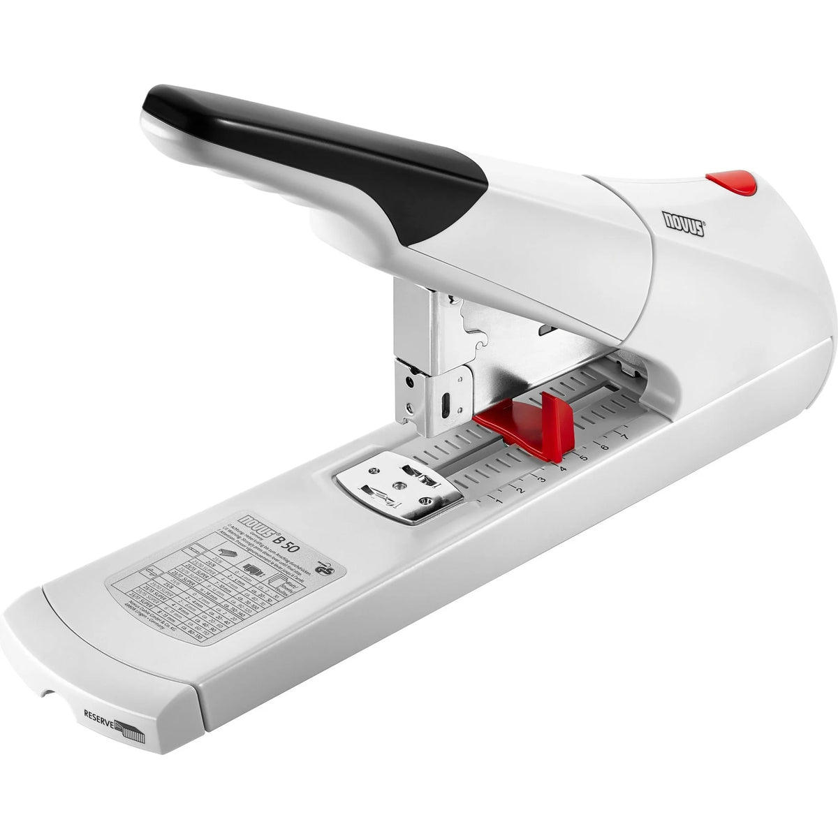 Novus B50 Heavy Duty Stapler - Staples 140 Sheets - 3’’ Throat - Off White - Staplers