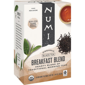 Numi Organic Breakfast Blend Black Tea: Rich Tea Bags - 18 Count Box