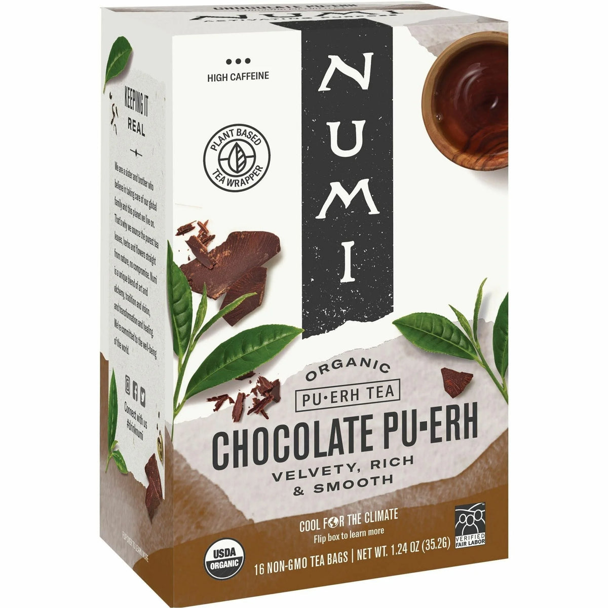 Numi Organic Chocolate Pu-erh Black Tea Bag - 16 - Box