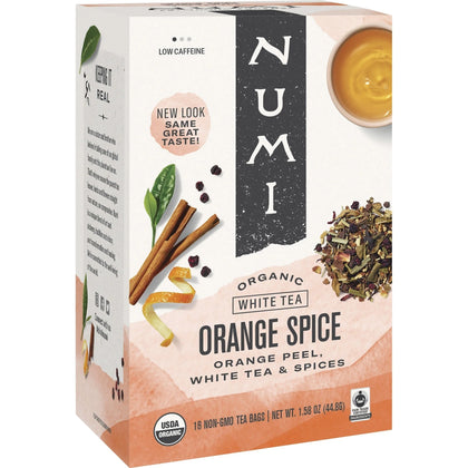 Numi Organic Orange Spice White Tea: 16 Teabags - Refreshing Tea Blend