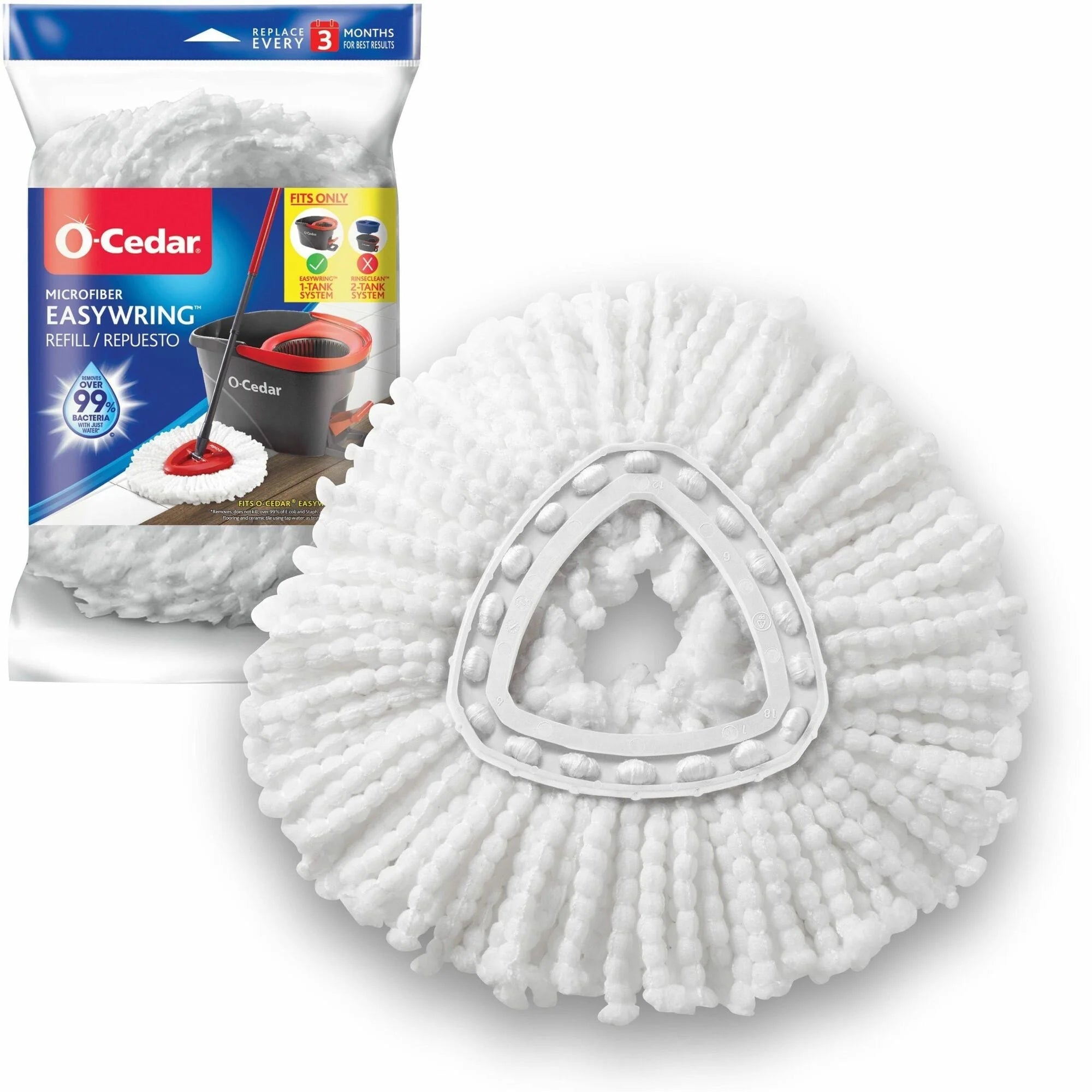 O-Cedar EasyWring Spin Mop Refill - MicroFiber - Multi - 1 Each - Mops & Refills