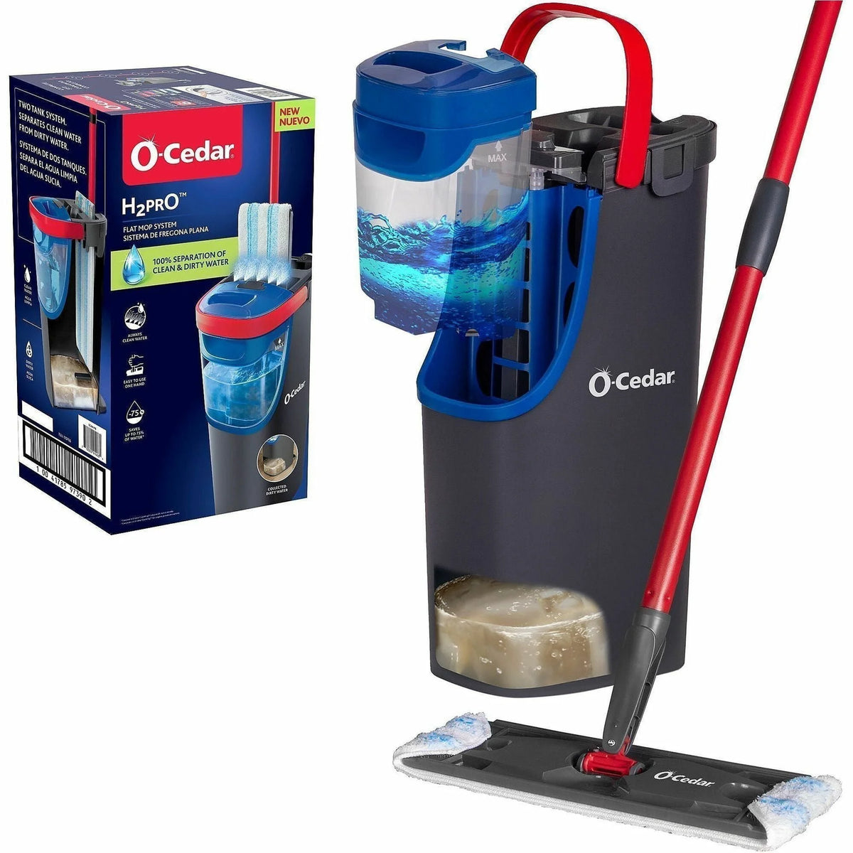 O-Cedar H2prO Flat Mop System: Efficient Cleaning Solution - Buckets & Wringers