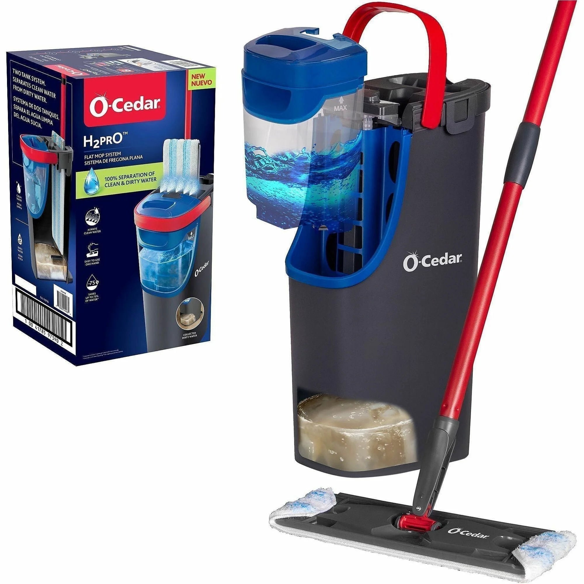 O-Cedar H2prO Flat Mop System: Efficient Cleaning Solution - Buckets & Wringers