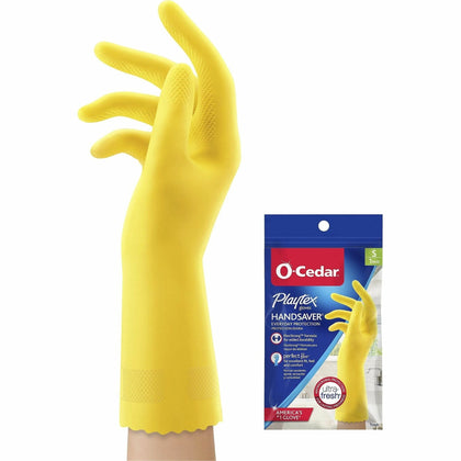 O-Cedar Playtex Handsaver Gloves: Small Size Yellow Chemical Protection - General Purpose Gloves