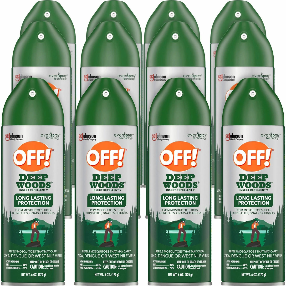 OFF! Deep Woods Insect Repellent V Spray - 6 fl oz - 12/Carton - Repellents