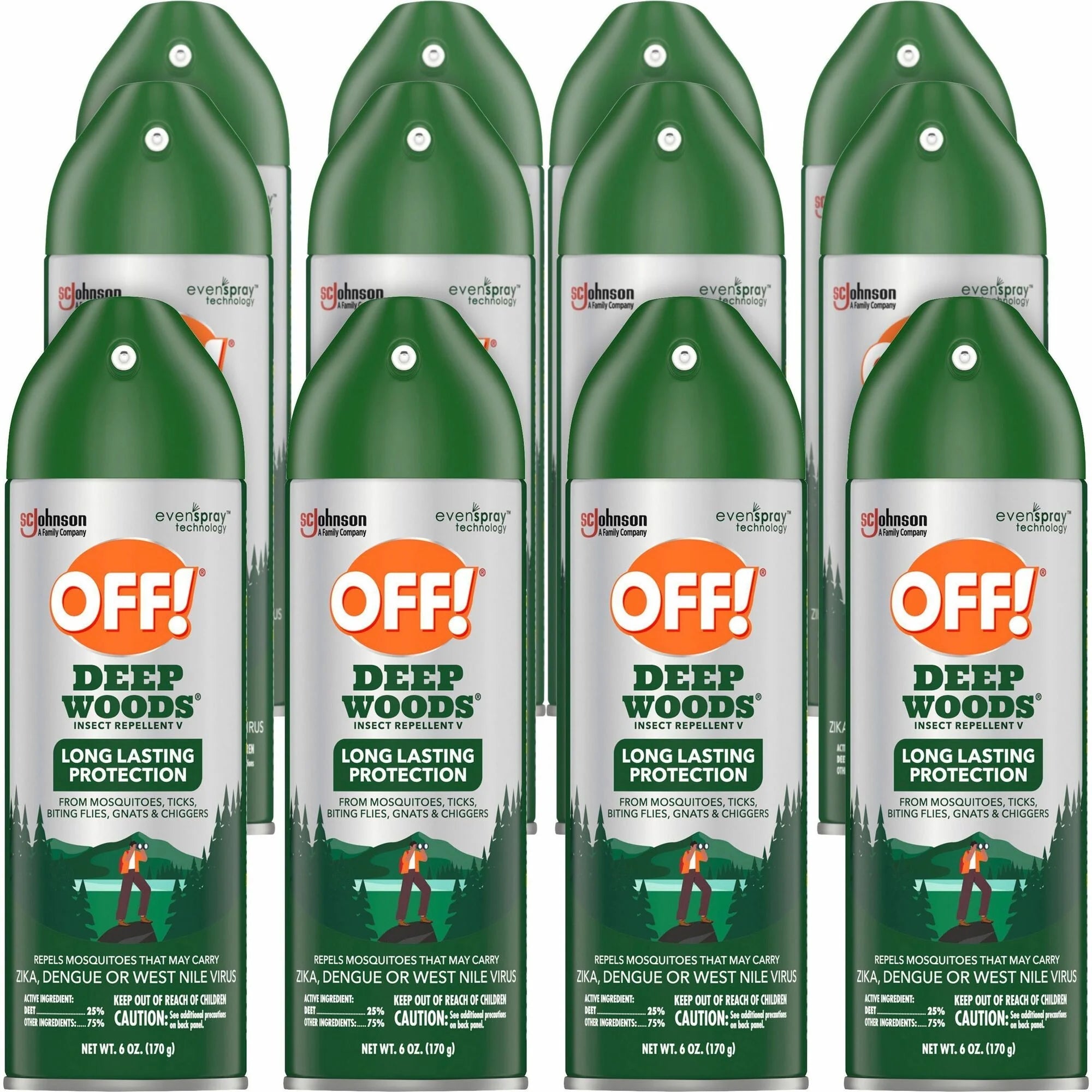 OFF! Deep Woods Insect Repellent V Spray - 6 fl oz - 12/Carton - Repellents