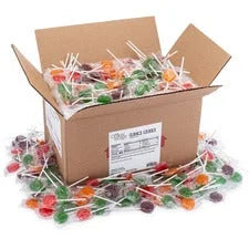 Office Snax Assorted Lollipops: Individually Wrapped Treats - 5 lb Carton - Sweets