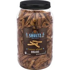 Office Snax Honey Wheat Braided Pretzels - 1.50 lb Tub - Sweet & Savory Snack - Snacks