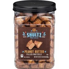 Office Snax Peanut Butter Filled Pretzels - 1.50 lb Resealable Tub - Snacks
