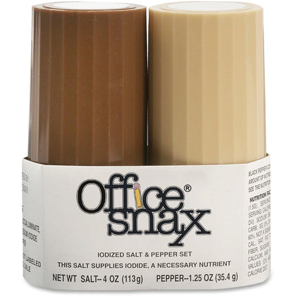 Office Snax Salt & Pepper Shaker Set - Seasoning Essentials - 2-Piece Kit - Condiments