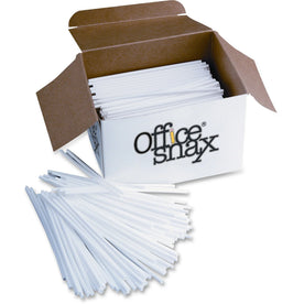 Office Snax Stir Sticks: Plastic White 1000/Box - Stirrers