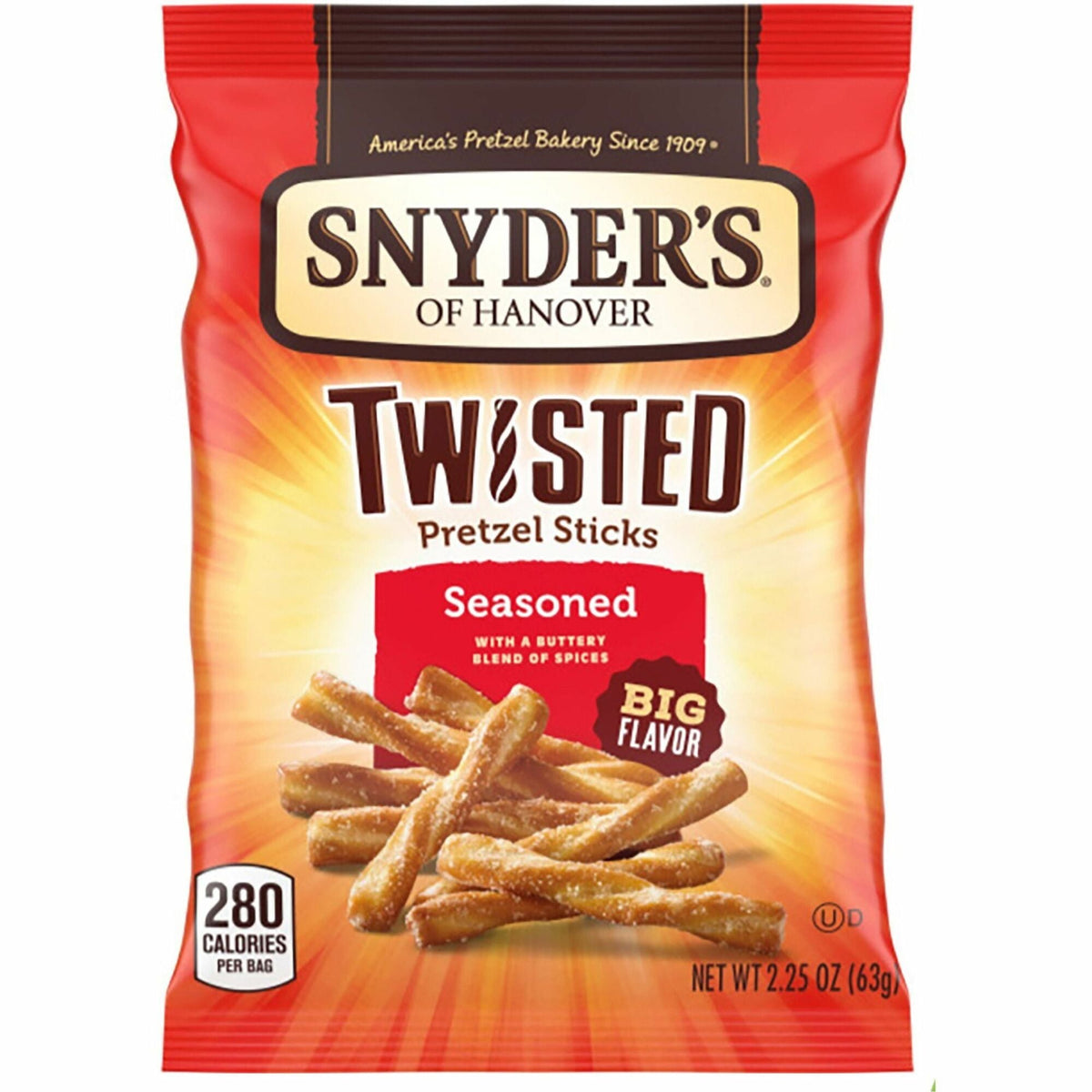 Office Snax Twisted Seasoned Pretzel Sticks - 2000