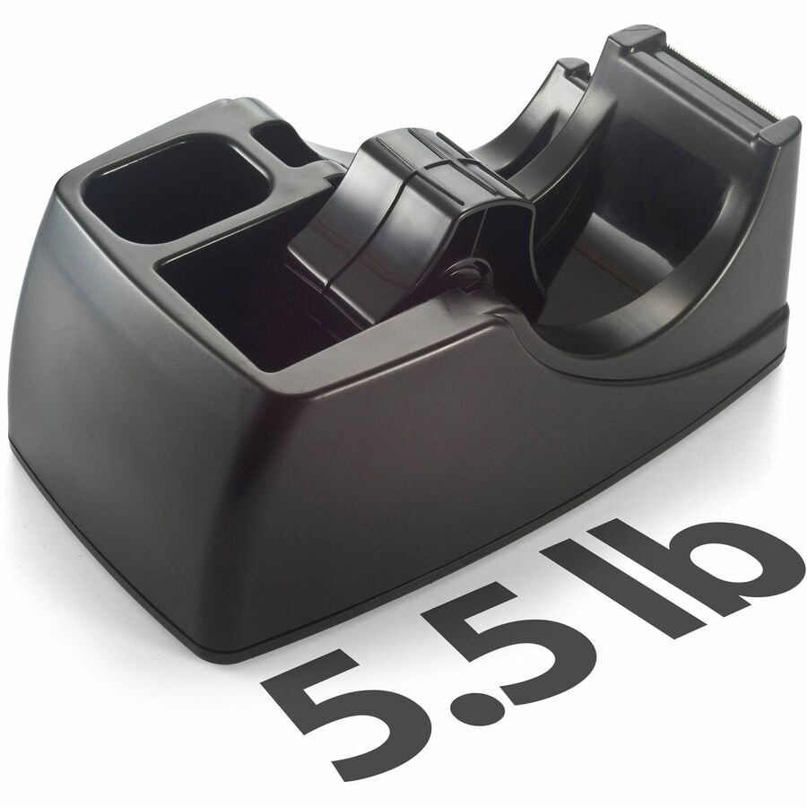 Officemate 96690 Deluxe Heavy Duty Two Roll Tape Dispenser - Holds Total 2 Tape(s) - Black - 1 Each - Dispensers
