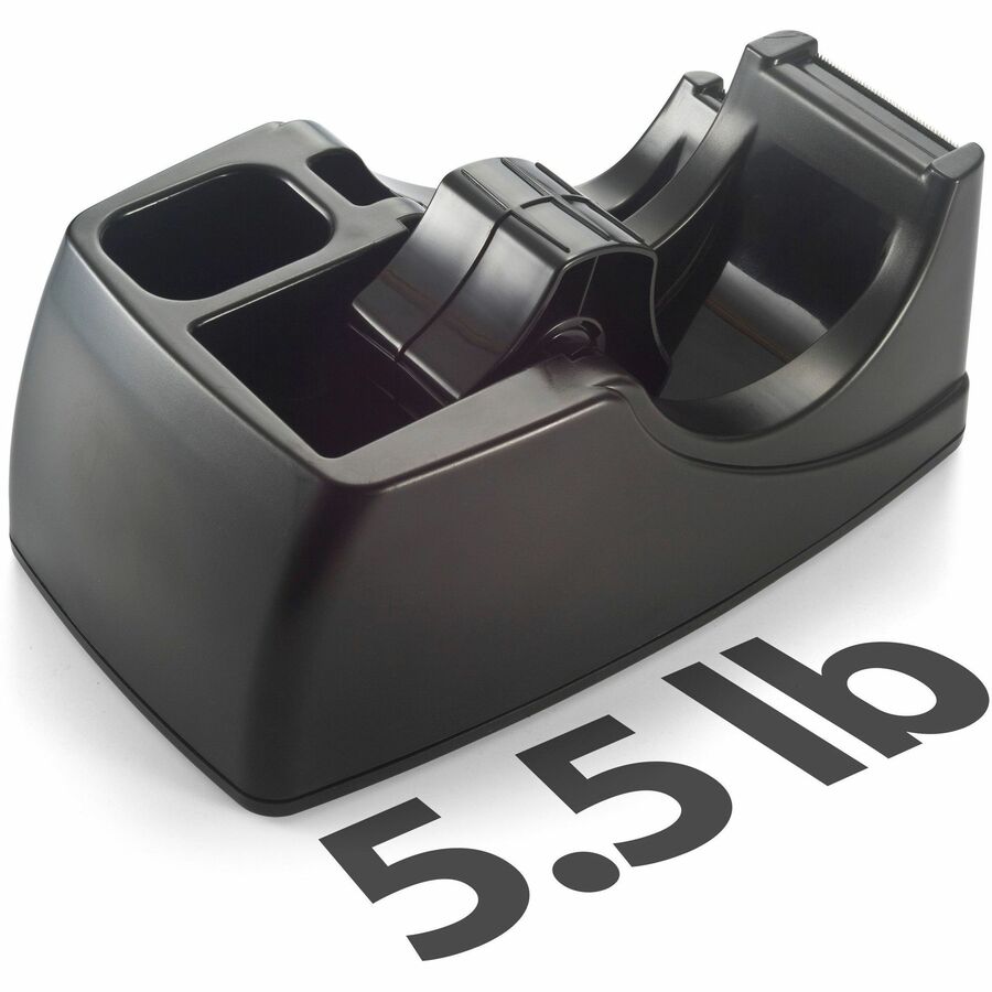Officemate 96690 Deluxe Heavy Duty Two Roll Tape Dispenser - Holds Total 2 Tape(s) - Black - 1 Each - Dispensers
