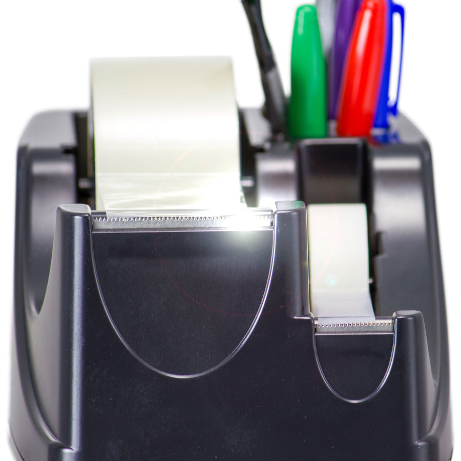 Officemate 96690 Deluxe Heavy Duty Two Roll Tape Dispenser - Holds Total 2 Tape(s) - Black - 1 Each - Dispensers