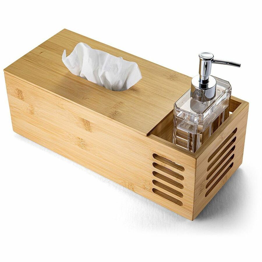 Officemate Bamboo Tissue Box - Top