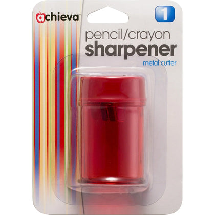 Officemate Double Barrel Pencil/Crayon Sharpener - Translucent Red - 8/Box - Sharpeners