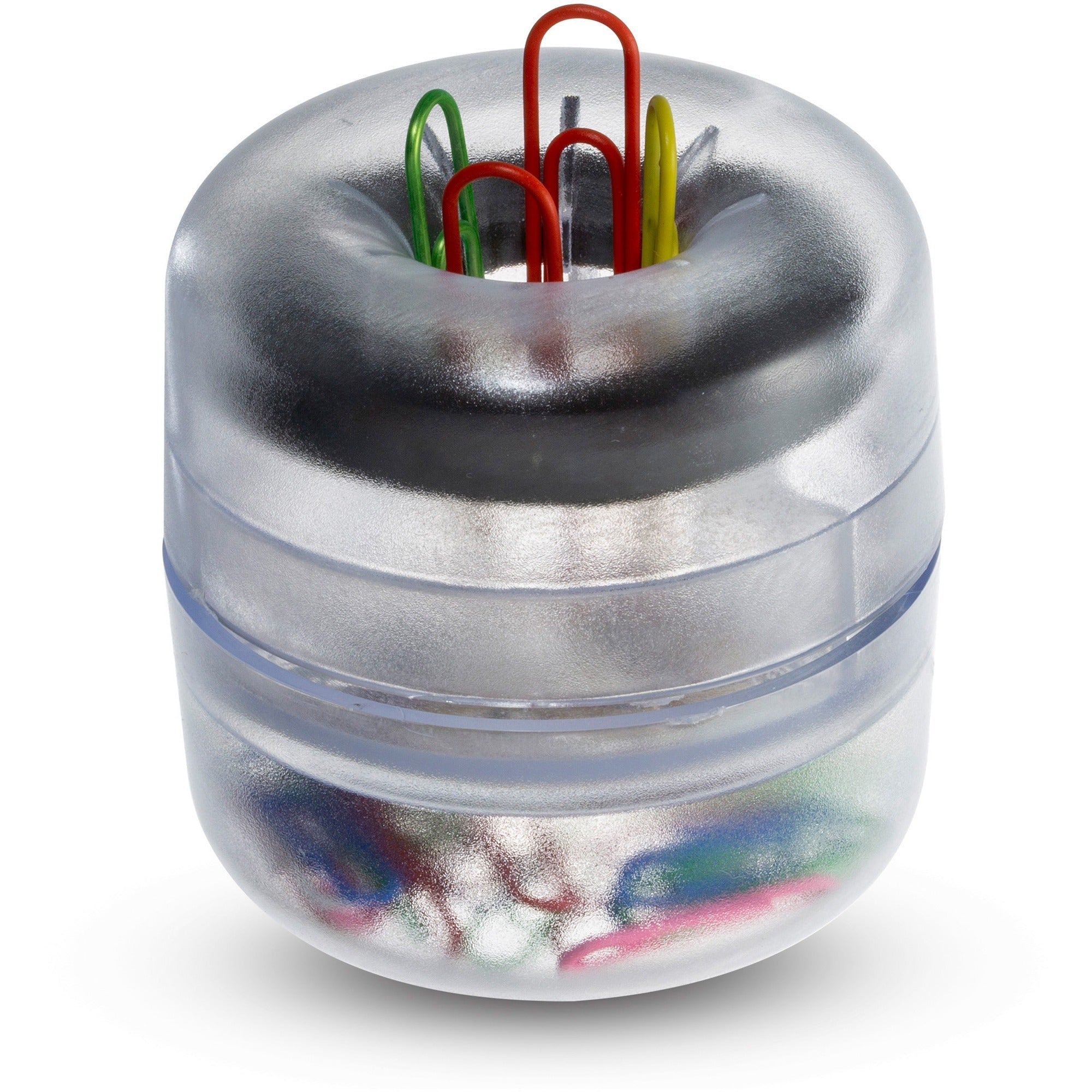 Officemate Euro-Style Paper Clip Holder - Clear Design - Clips
