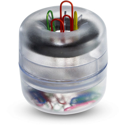 Officemate Euro-Style Paper Clip Holder - Clear Design - Clips