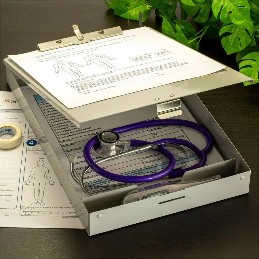 Officemate Form Holder: 1’’ Clip Capacity Aluminum Storage for Stationary - Clipboards