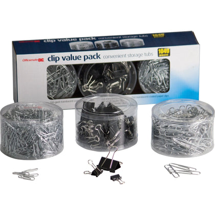 Officemate Jumbo Clip Value Pack: 13’’ Width 10 Sheet Capacity Smooth Metal Clips - Paper