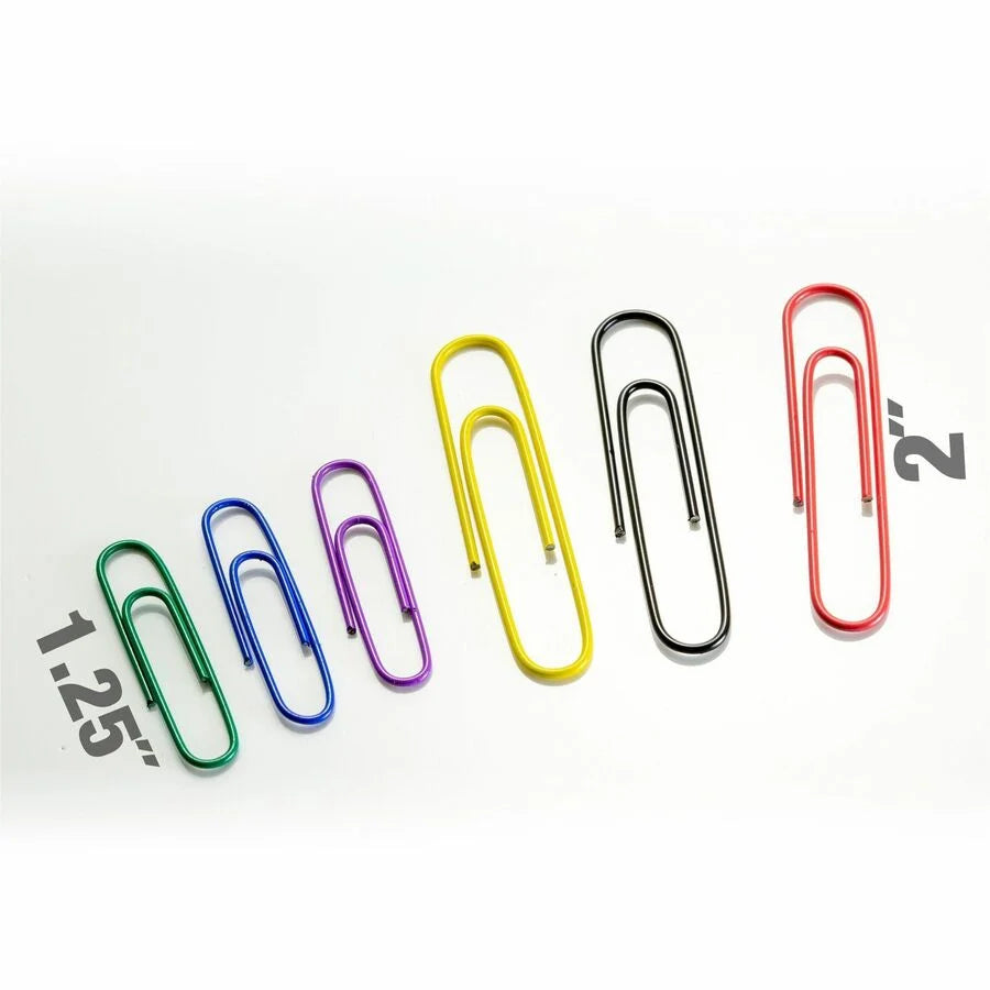 Officemate Jumbo Coated Paper Clips: Assorted Colors 450-Pack - Clips