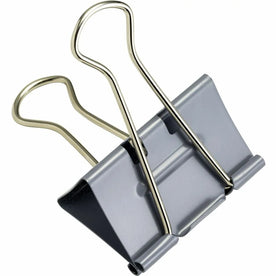 Officemate Large Binder Clips - 1’’ Capacity - Gray - 12/Box - Bulldog