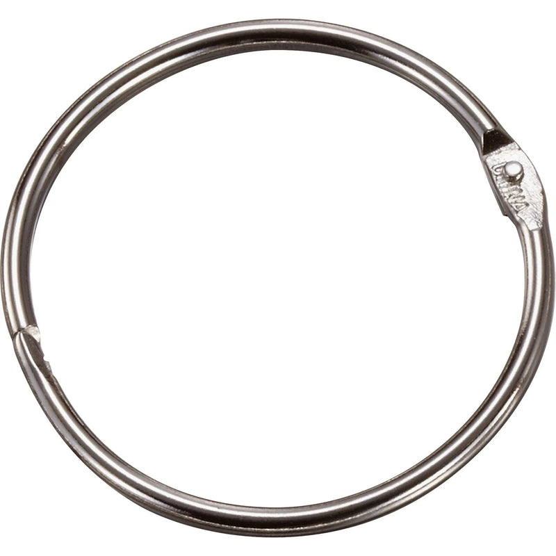 Officemate Loose-Leaf Book Rings: 1.5’’ Silver Metal Rings (100/Box) - Binder / Bulldog Clips