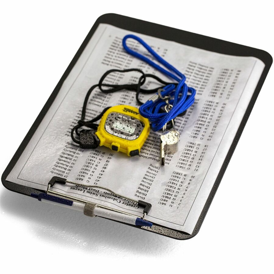 Officemate Low Profile Recycled Plastic Letter Size Clipboard w Pen Holder Black - Alternate-Image4