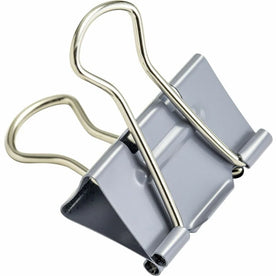 Officemate Medium Binder Clips - Gray 0.63’’ Capacity - 12/Box - Bulldog