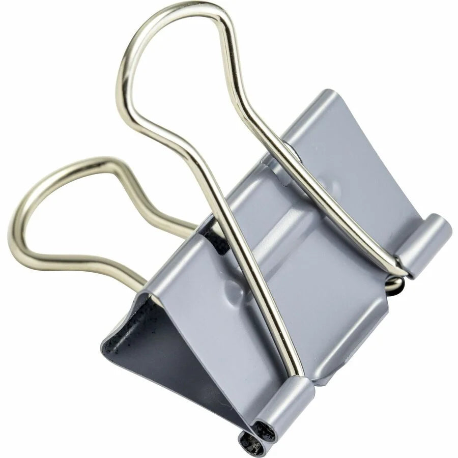 Officemate Medium Binder Clips - Gray 0.63’’ Capacity - 12/Box - Bulldog