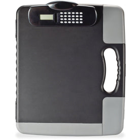 Officemate Portable Storage Clipboard with Calculator - Heavy Duty Plastic - Charcoal Black - Clipboards