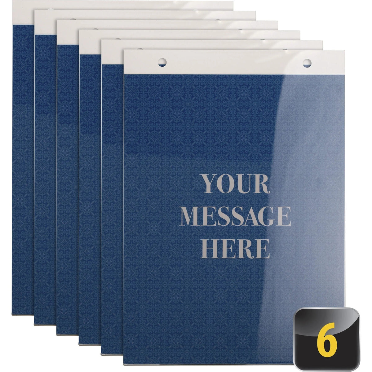 Officemate Vertical Sign Holder: Clear Plastic 8.5’’ x 11’’ Double-Sided - 6/Box - Signs & Nameplates