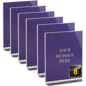 Officemate Vertical Sign Holder: Clear Plastic 8.5x11 - Double Sided Durable - 6 Pack - Signs & Nameplates