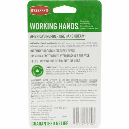 O’Keeffe’s Working Hands Hand Cream: Moisturizing Cream for Dry Cracked Skin - Skin/Body Lotions