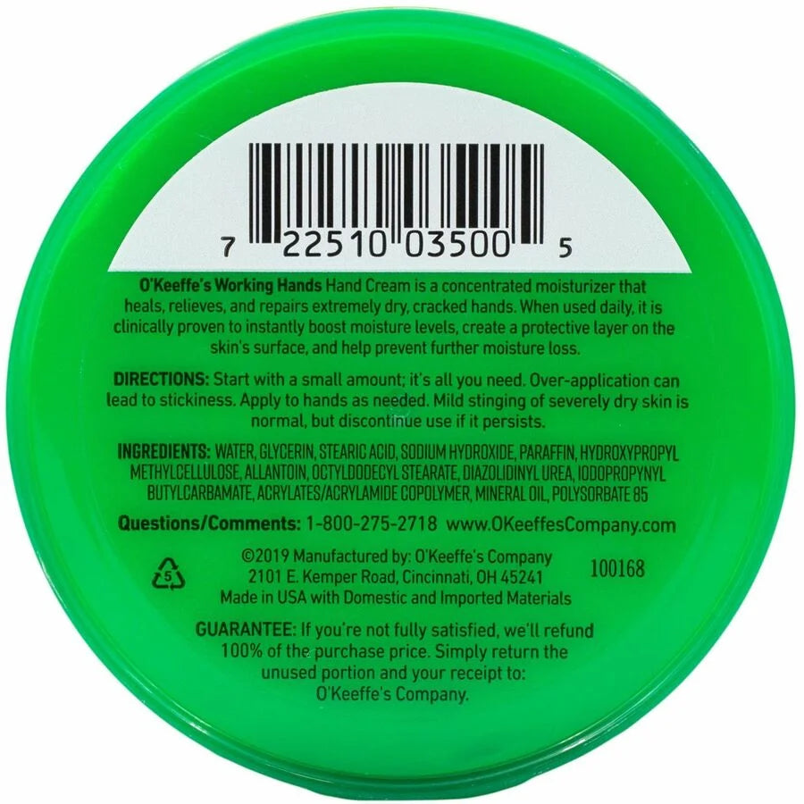 O’Keeffe’s Working Hands Hand Cream: Moisturizing Cream for Dry Cracked Skin - Skin/Body Lotions