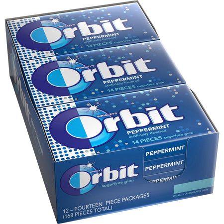 Orbit Peppermint Sugarfree Gum - 12 packs - 2000