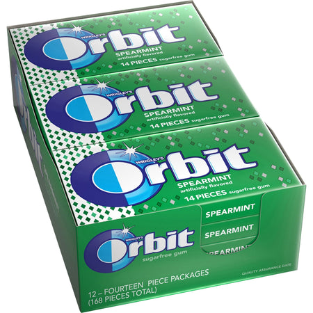 Orbit Spearmint Sugar-free Gum - 12 packs - 2000