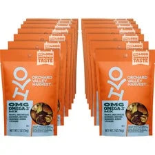 Orchard Valley Harvest OMG Omega-3 Mix - Nutty & Fruity Snack Pack - 2 oz - 14/Carton - Snacks