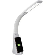 OttLite Purify LED Desk Lamp with Wireless Charging and Sanitizing - 12’’ Height x 5’’ Width - Bulb - USB Flexible Neck