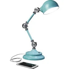 OttLite Revive LED Desk Lamp - Turquoise - 15.5’’ Height x 6’’ Width - Bulb - USB Charging Adjustable Brightness