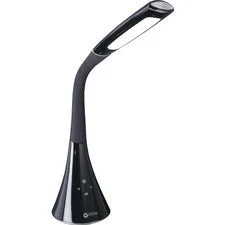 OttLite Swerve LED Desk Lamp with 3 Color Modes and USB - 23’’ Height x 5.1’’ Width - Bulb - Black - Flexible Neck