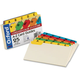 Oxford A-Z Laminated Tab Card Guides - 25 x Divider(s) - Printed Tab(s) - Character - 5’’ Divider Width - Manila